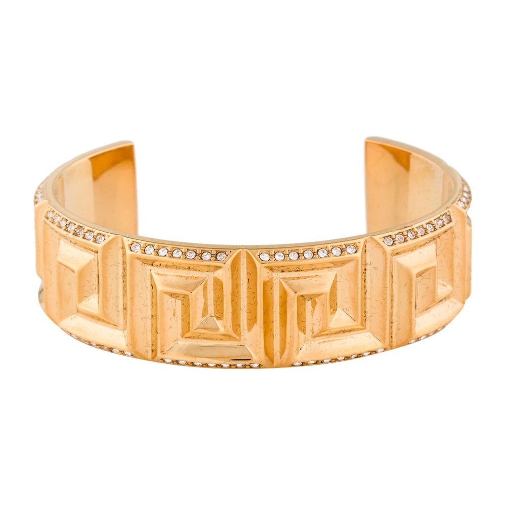 VERSACE Crystal Greca Cuff Bracelet